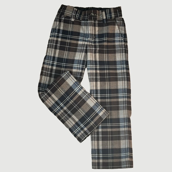 Janie and Jack Other - Janie and Jack kids fully lined brown/navy/black plaid pants size 4